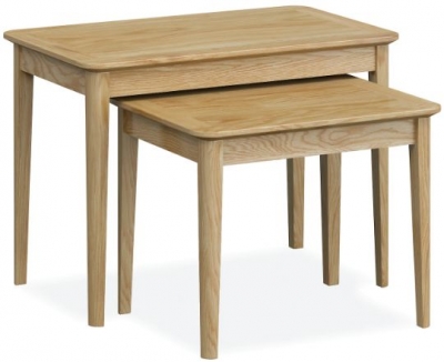 Product photograph of Shaker Oak Nest Of 2 Tables from Choice Furniture Superstore