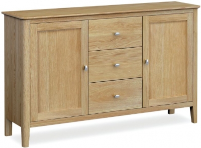 Product photograph of Shaker Oak Large Sideboard With 2 Doors And 3 Drawers from Choice Furniture Superstore