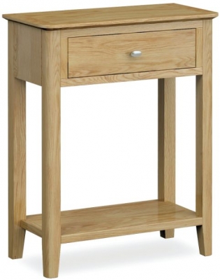 Product photograph of Bath Oak Telephone Table With 1 Drawer And 1 Shelf from Choice Furniture Superstore