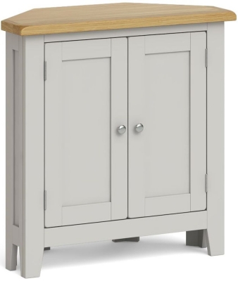 Product photograph of Guilford Country Grey And Oak Corner Cupboard - 2 Door from Choice Furniture Superstore