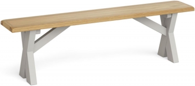 Product photograph of Cross Country Grey And Oak Cross Leg Bench from Choice Furniture Superstore