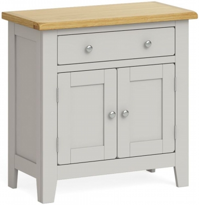 Cross Country Grey and Oak Mini Sideboard with 2 Doors for Small Space