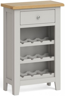Product photograph of Cross Country Grey And Oak 1 Drawer Wine Cabinet from Choice Furniture Superstore