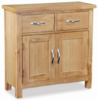 Product photograph of Cameron Natural Oak 75cm Compact 2 Door Sideboard from Choice Furniture Superstore