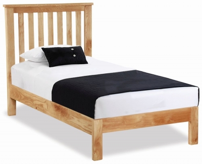 Product photograph of New Trinity Natural Oak 3ft Single Low Foot End Slatted Bed Frame from Choice Furniture Superstore