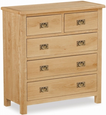 Product photograph of Salisbury Lite Natural Oak Chest Of Drawers 2 3 Drawers from Choice Furniture Superstore