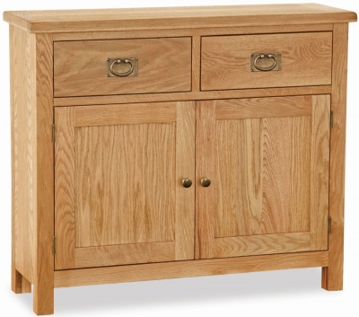 Product photograph of Addison Lite Oak 100cm Small 2 Door Sideboard from Choice Furniture Superstore