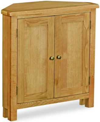 Product photograph of Addison Lite Natural Oak Corner Cupboard from Choice Furniture Superstore
