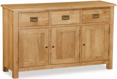 Product photograph of Salisbury Lite Natural Oak Large Sideboard With 3 Doors from Choice Furniture Superstore