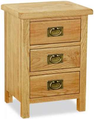 Product photograph of Addison Lite Natural Oak Bedside Cabinet - 3 Drawers from Choice Furniture Superstore