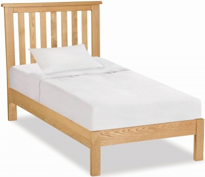 Product photograph of Addison Lite Natural Oak 3ft Low Foot End Slatted Bed Frame from Choice Furniture Superstore