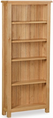 Image of Salisbury Lite Natural Oak Bookcase, Tall Wide with 4 Shelves