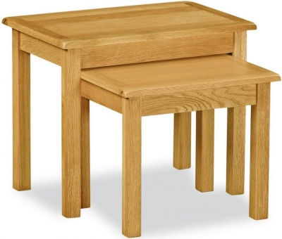 Product photograph of Addison Lite Natural Oak Nest Of 2 Tables from Choice Furniture Superstore