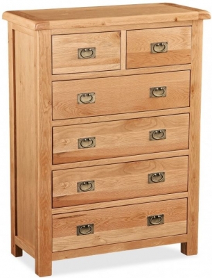 Product photograph of Addison Natural Oak Chest Of Drawers 2 Over 4 Drawers from Choice Furniture Superstore