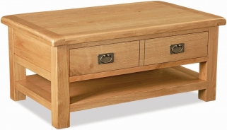Product photograph of Addison Natural Oak Large Coffee Table Storage With 1 Drawer from Choice Furniture Superstore