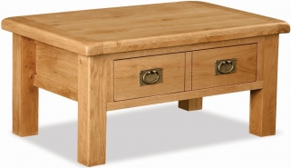 Product photograph of Addison Natural Oak Coffee Table Storage With 2 Drawers from Choice Furniture Superstore