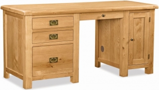 Product photograph of Addison Natural Oak Double Pedestal Desk from Choice Furniture Superstore