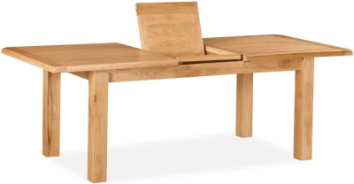 Addison Natural Oak Dining Table, 120cm-165cm Seats 4 to 6 Diners Rectangular Extending Top