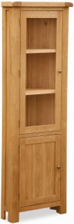 Product photograph of Addison Natural Oak Corner Display Cabinet from Choice Furniture Superstore