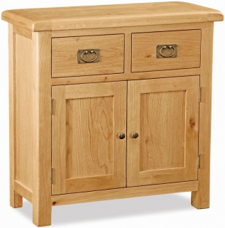 Product photograph of Salisbury Natural Oak Small Sideboard With 2 Doors And 2 Drawers from Choice Furniture Superstore