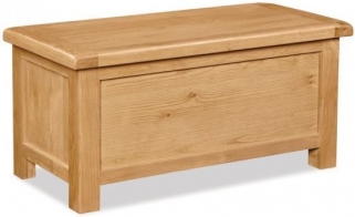 Addison Natural Oak Ottoman Storage Box for Blanket Storage in Bedroom