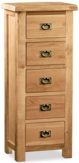 Product photograph of Addison Natural Oak Tallboy Chest With 5 Drawers from Choice Furniture Superstore
