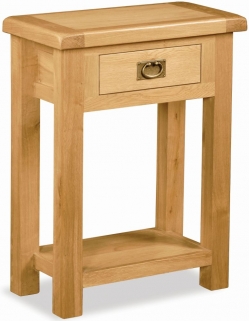 Product photograph of Salibury Premium Oak 1 Drawer Telephone Table from Choice Furniture Superstore
