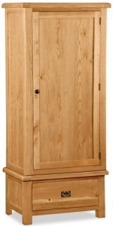 Product photograph of Addison Natural Oak Single Wardrobe With 1 Doors And 1 Bottom Storage Drawer from Choice Furniture Superstore