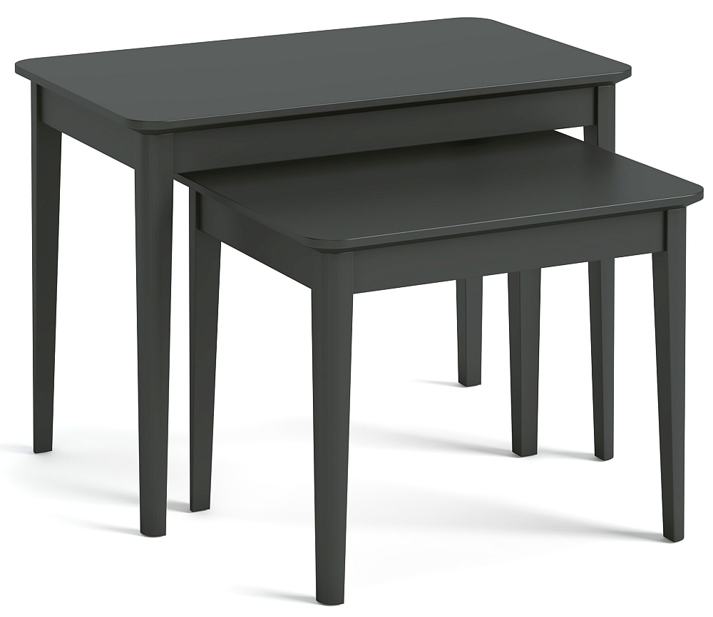 Clearance - Highgate Charcoal Black Nest of 2 Tables - FSS14456