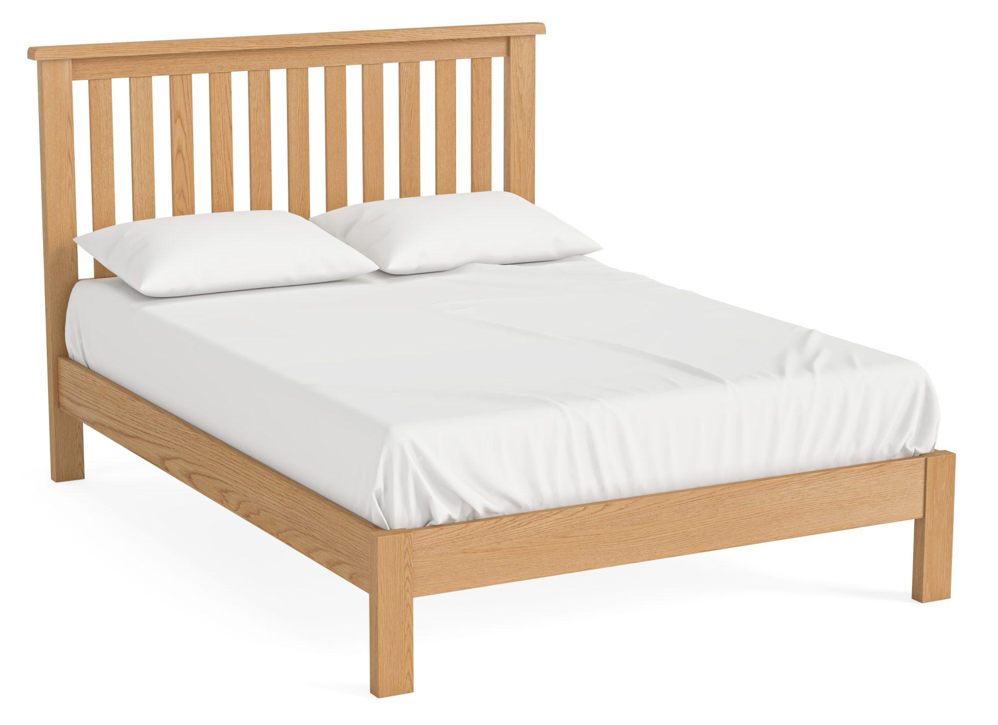 Salibury Lite Oak 4ft 6in Double Slatted Bed