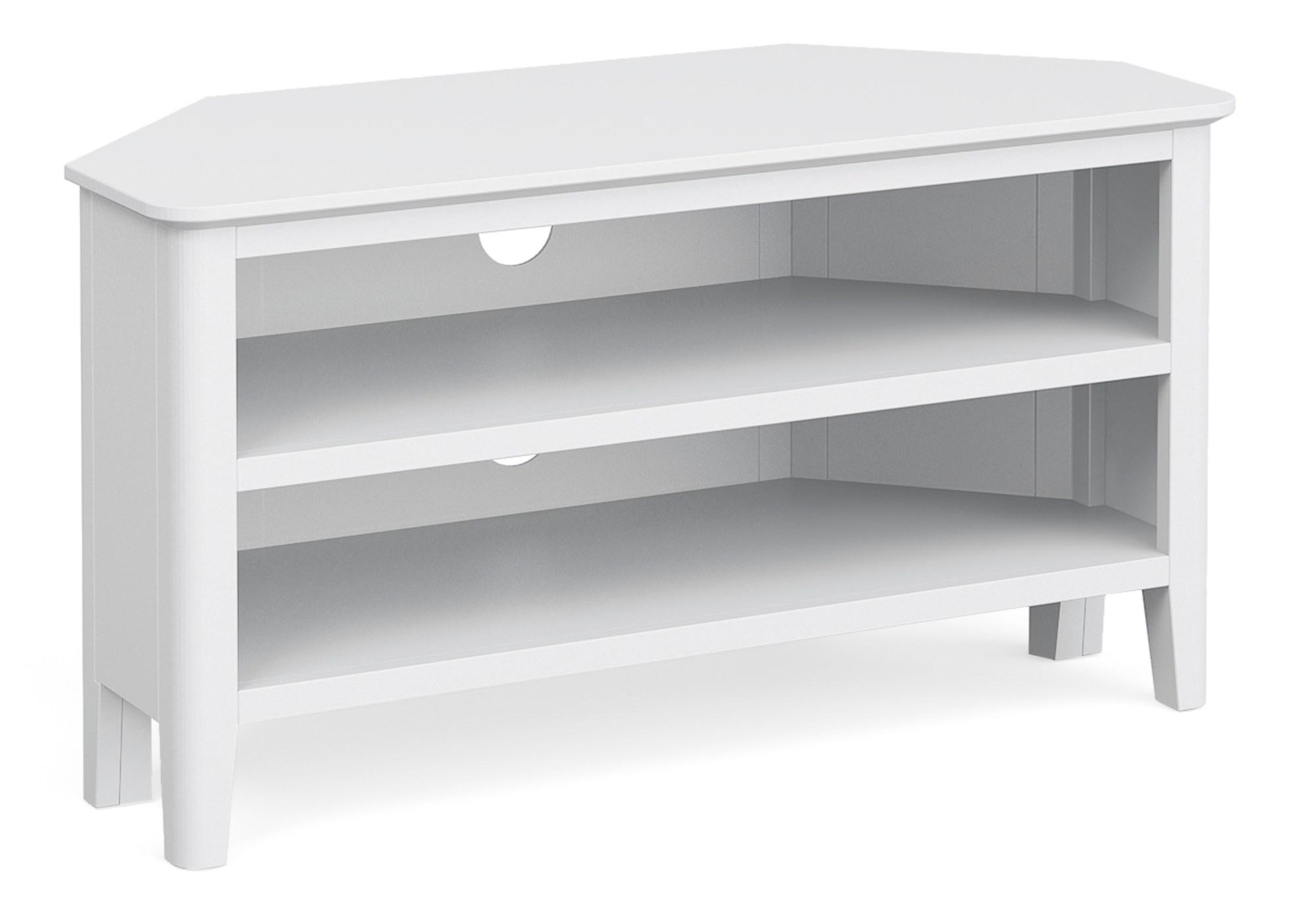 Hampstead White 95cm Corner TV Unit