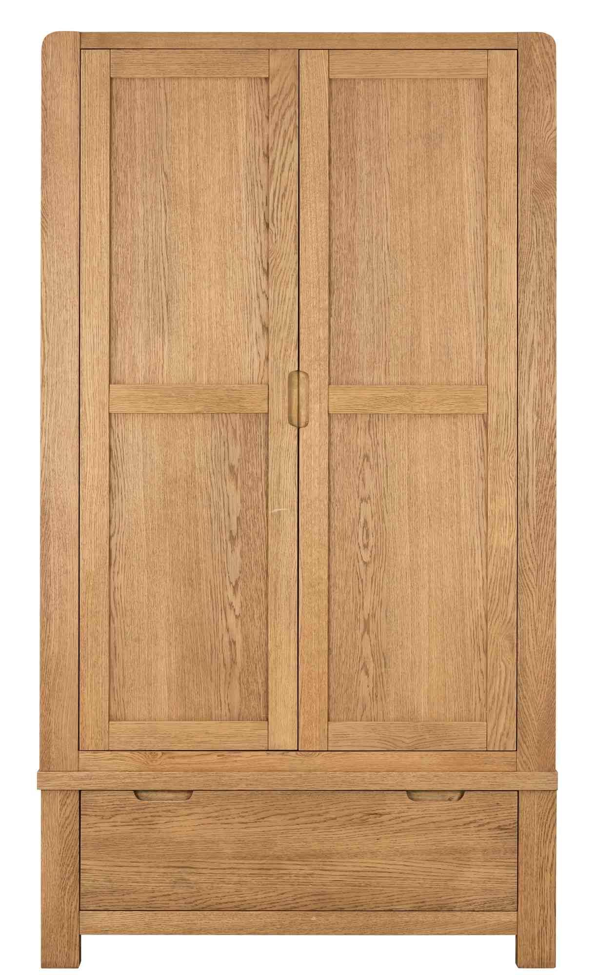 Laney Oak 2 Door 1 Drawer Double Wardrobe