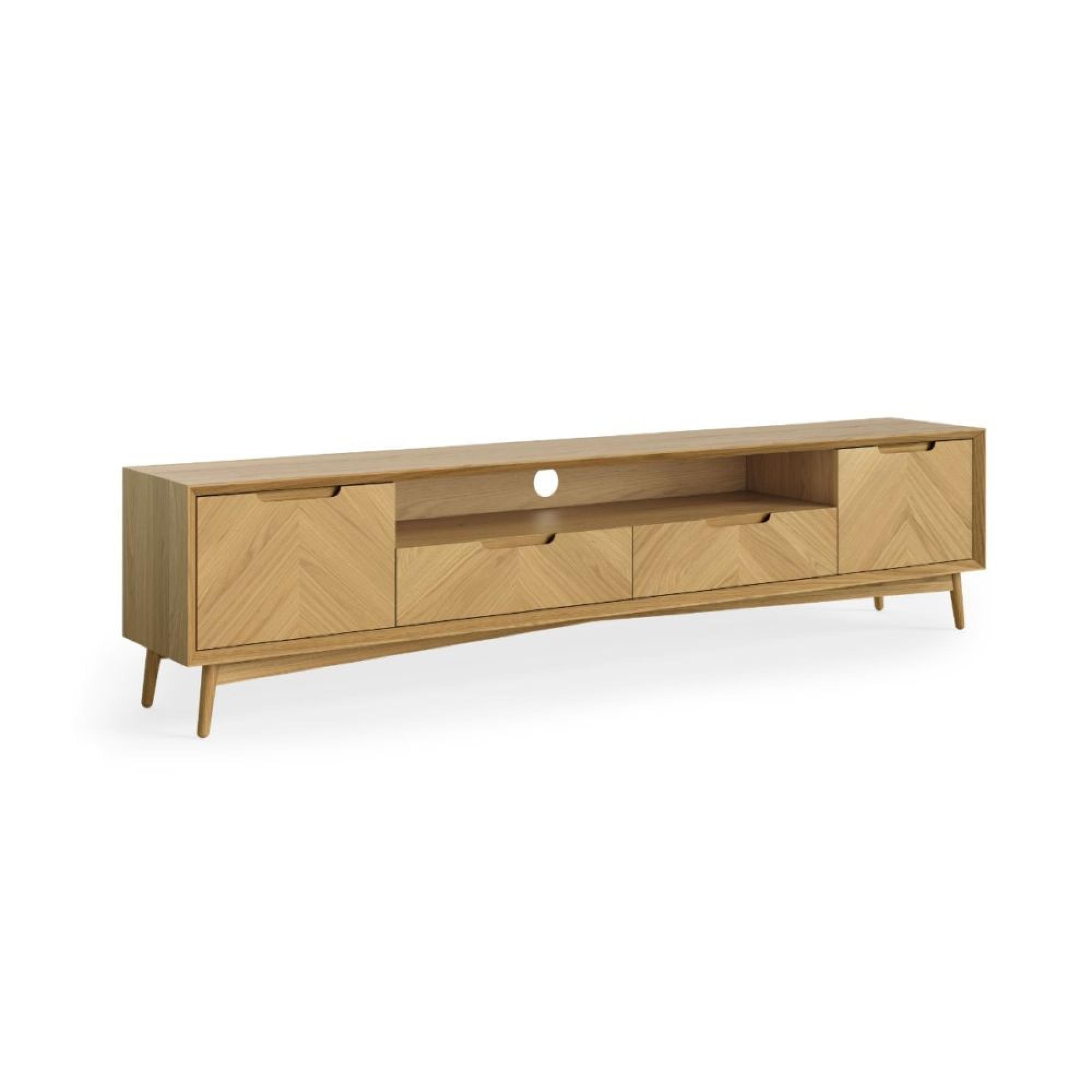 Valencia Oak Herringbone 210cm Extra Large Storage TV Unit