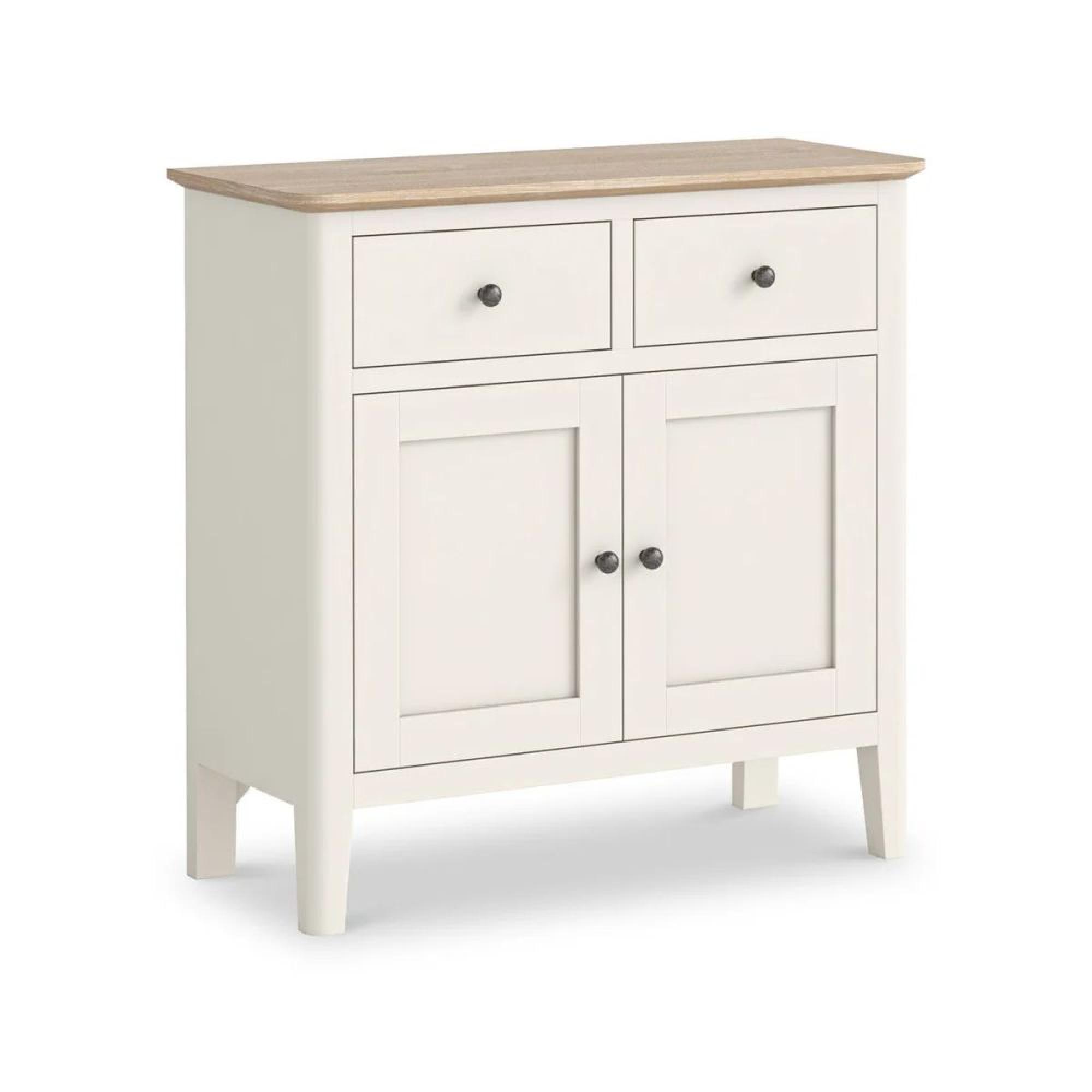 Marlow White Painted 2 Door Small Sideboard - 75cm