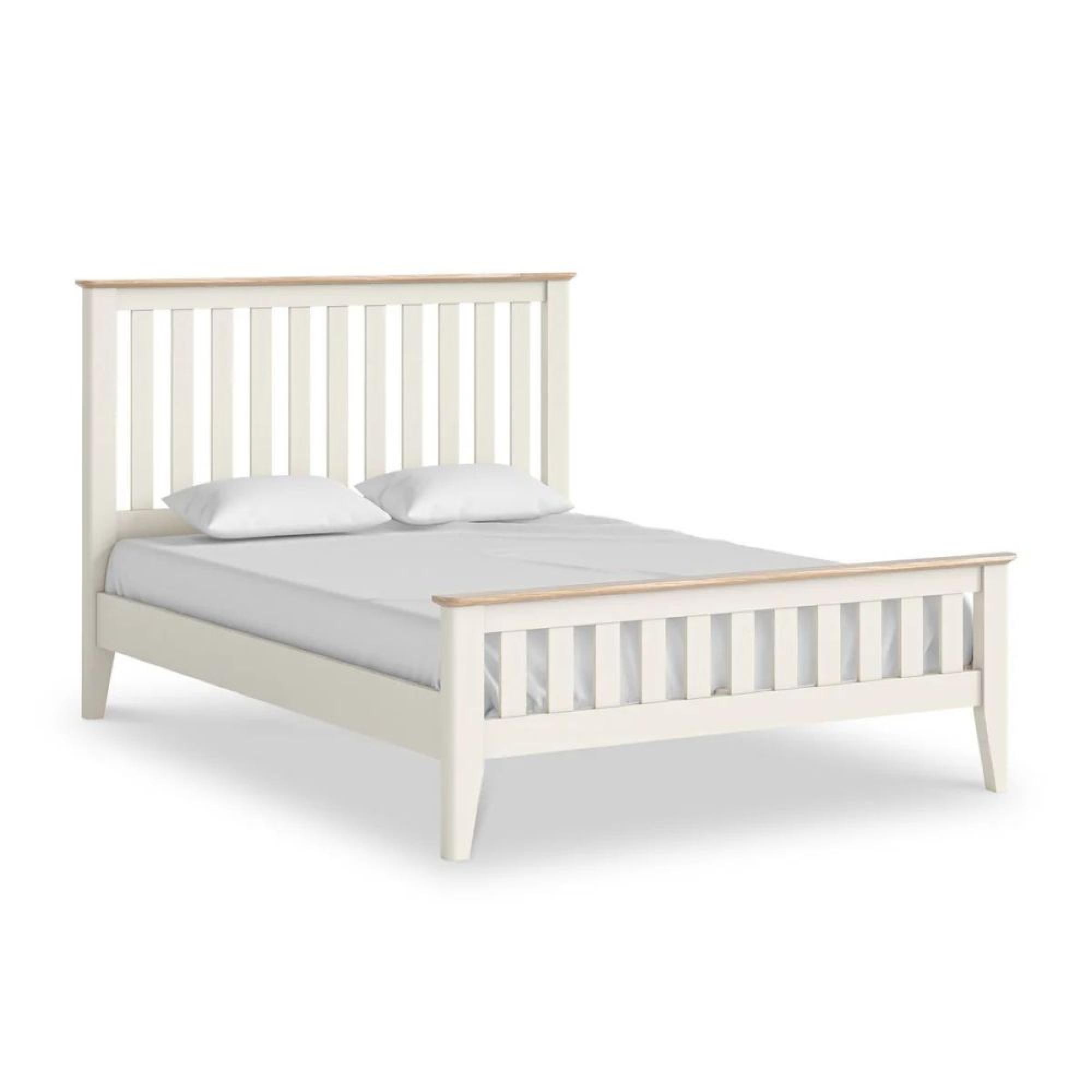 Marlow White Painted 4ft 6in Double Slatted Bed