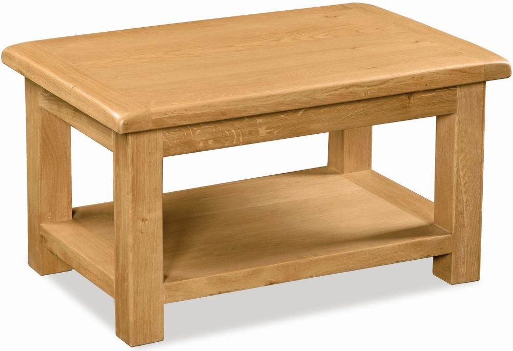 Addison Premium Oak 90cm Coffee Table with Shelf