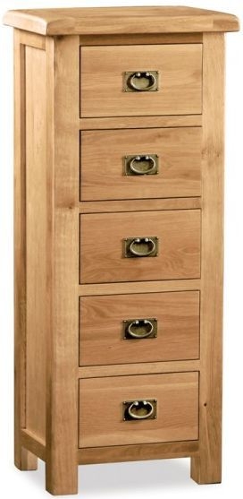 Salisbury Premium Oak 5 Drawer Narrow Chest