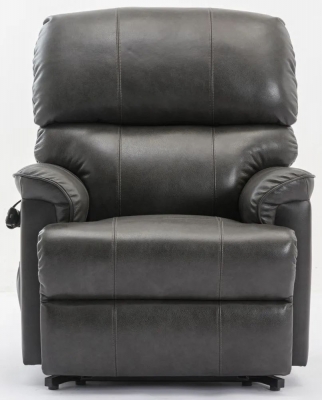 Product photograph of Gfa Toulouse Dual Motor Riser Recliner Chair - Carbon Grey Leather Match from Choice Furniture Superstore
