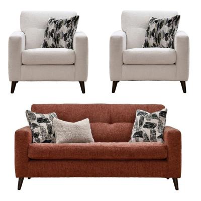 Buoyant Lilly Fabric 311 Seater Sofa Set Variation Available