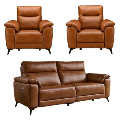 Buoyant Orlando Dion Brandy Fabric 311 Seater Power Recliner Sofa Set