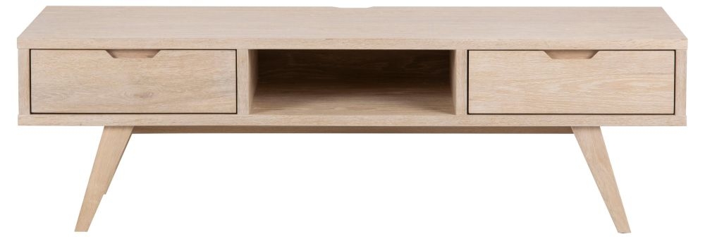 A Line Oak 2 Drawer Tv Unit For Tv Upto 59 Inch With Storage