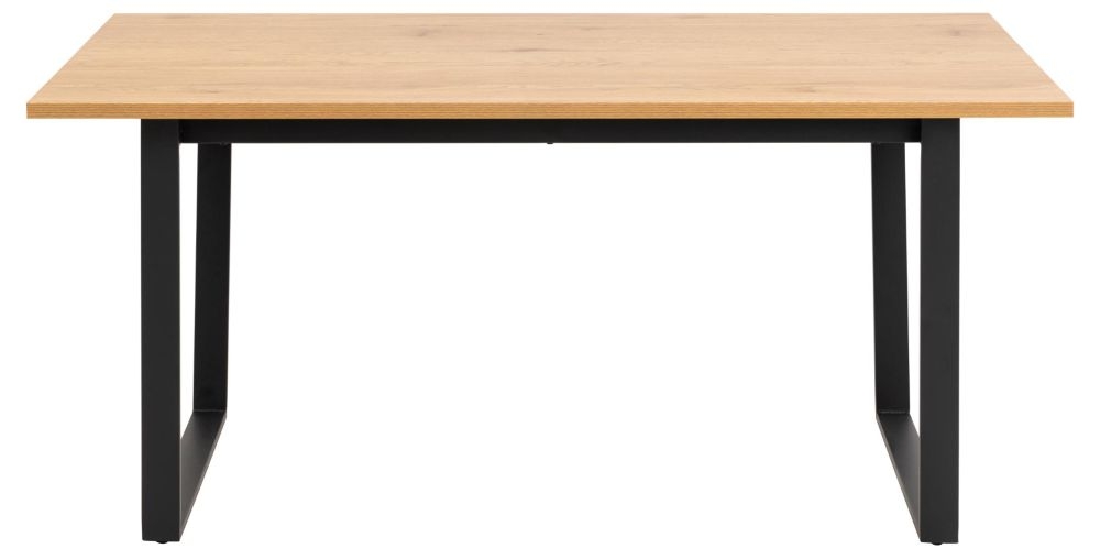 Amble Wild Oak And Matt Black Legs 6 Seater Dining Table 160cm