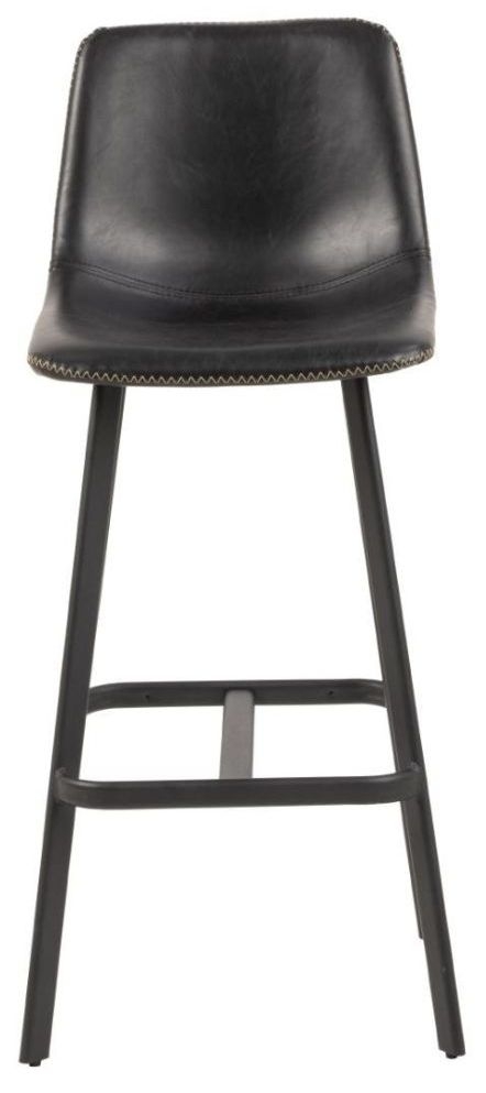 Ioregon Vintage Black Faux Leather Bar Stool Sold In Pairs