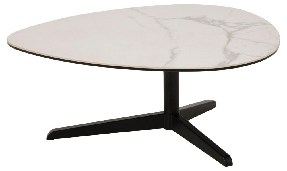 Barnsley White Akranes Ceramic Top And Black Coffee Table