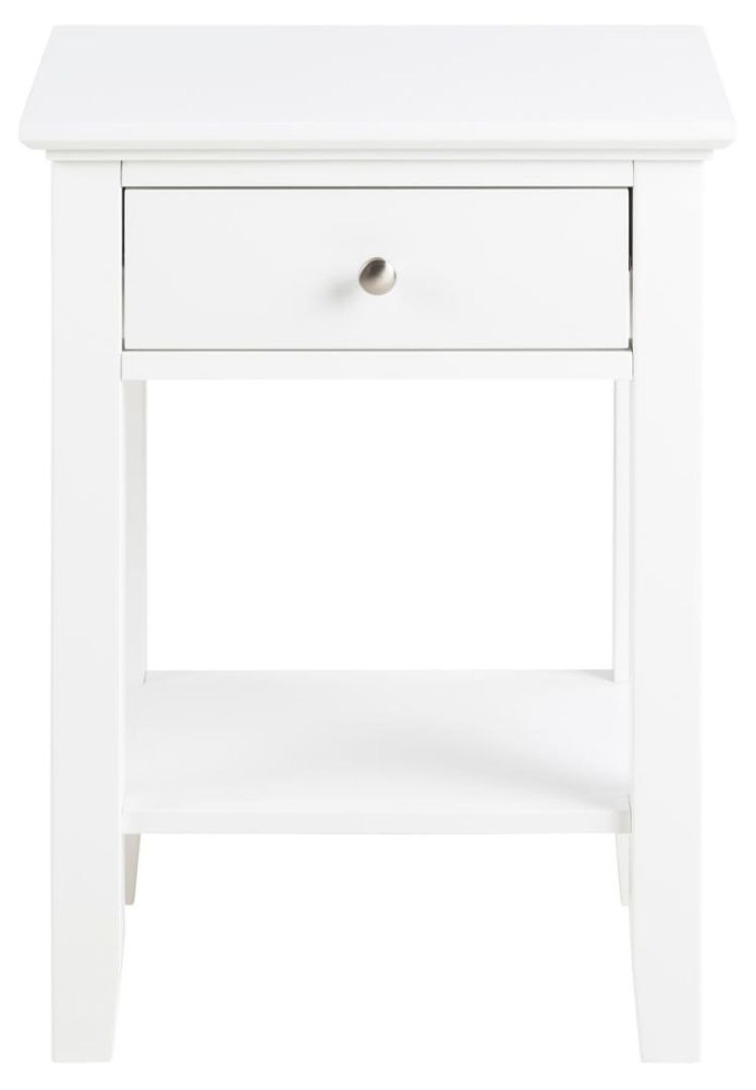 Line White 1 Drawer Bedside Table