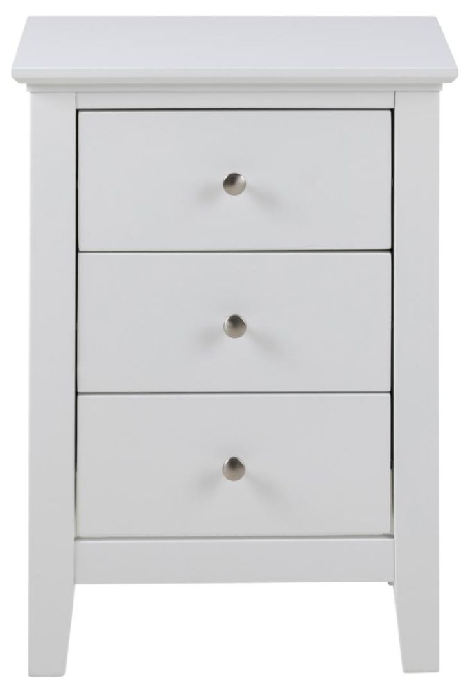 Line White 3 Drawer Bedside Table