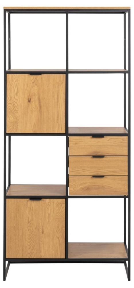 Swindon Oak 2 Door 3 Drawer Bookcase With 4 Shelves