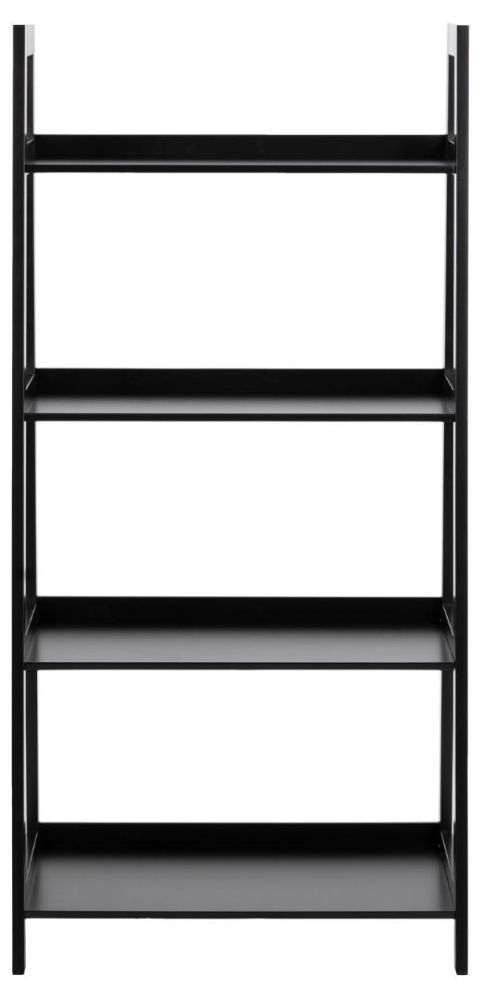 Wally Black Ladder Bookcase With 4 Shelves