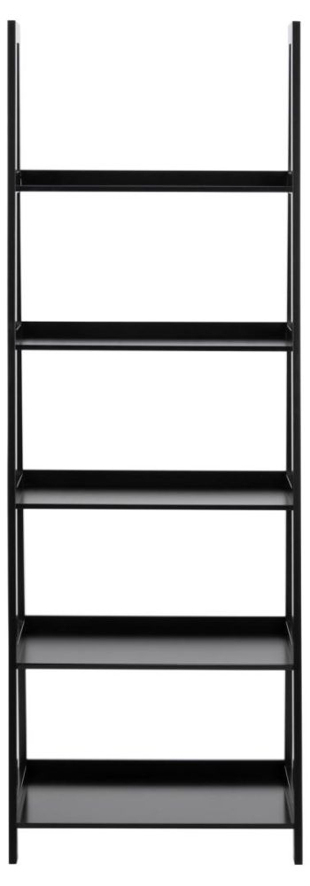 Wally Black Ladder Bookcase With 5 Shelves