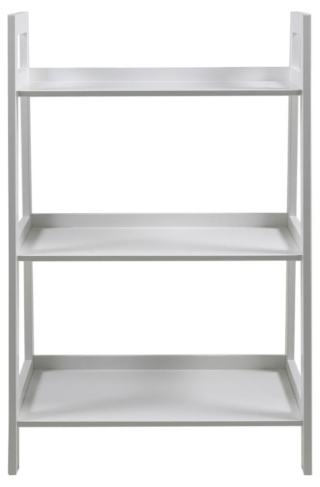 Wally White Ladder Bookcase With 3 Shelves